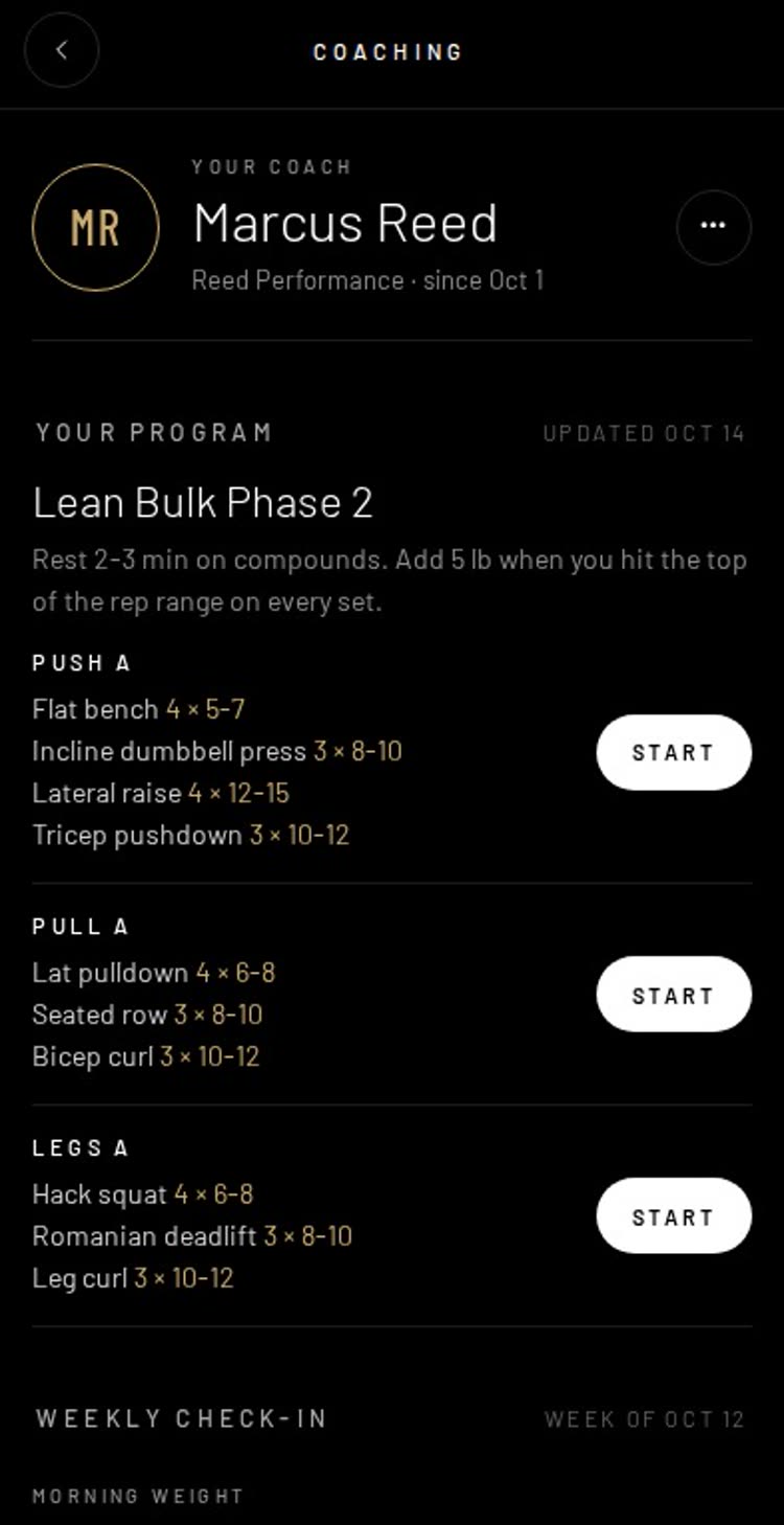 Program from your coach